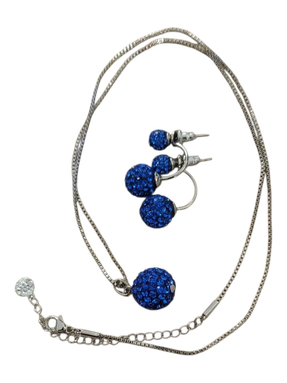 Emerald Swarovski Crystal Ball Pendant Necklace and Earring Set